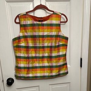 Colorful Plaid Sleeveless Top